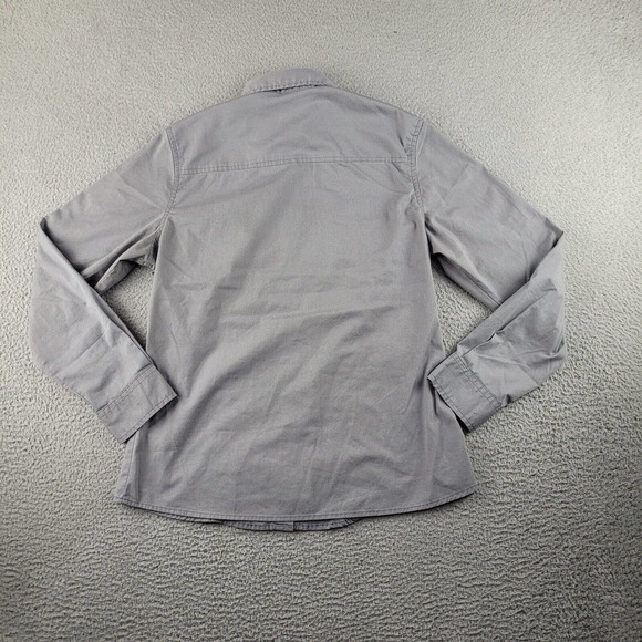 Chef Works Shirt Womens Medium Gray Button Up Cook‎ Kitchen Uniform Slim Fit Top - Picture 6 of 10